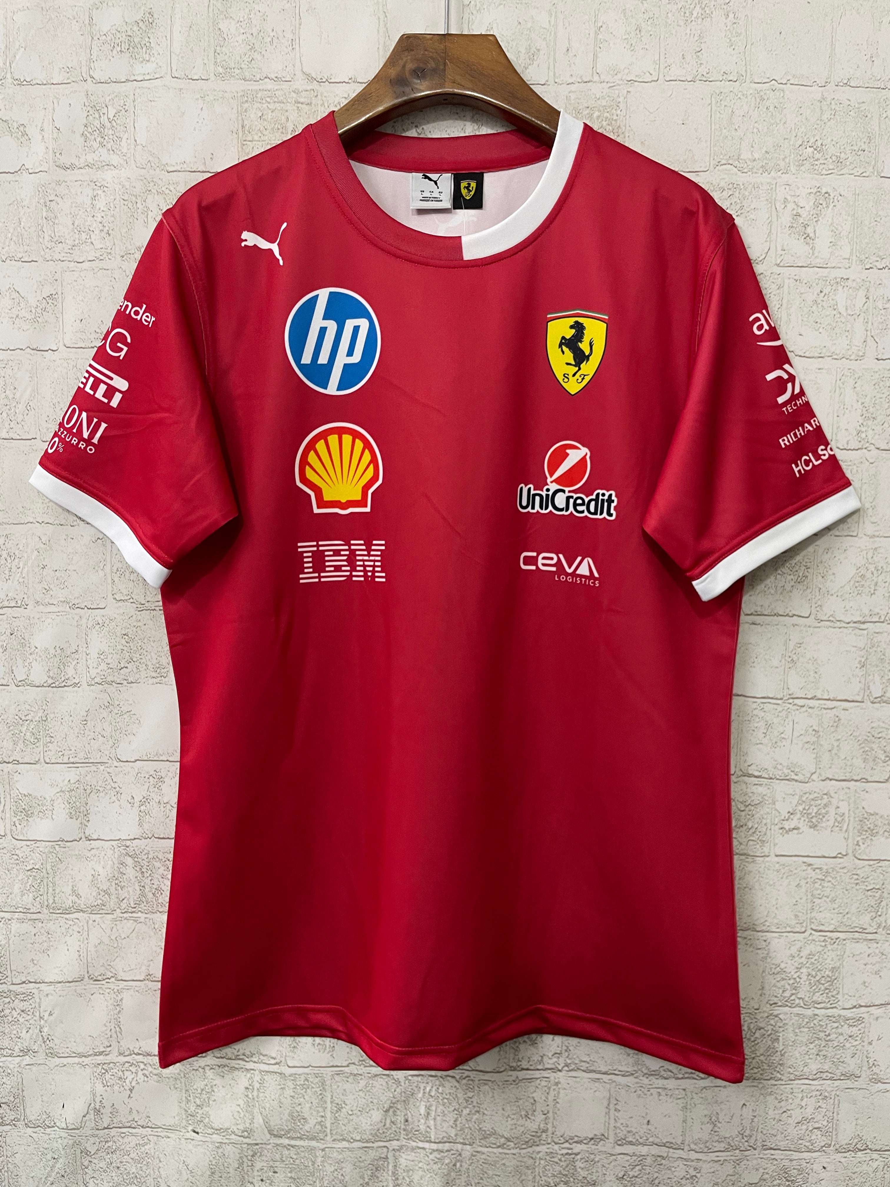 Ferrari F1 T Shirt - White Collar