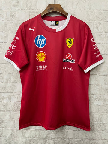Ferrari F1 T Shirt - White Collar