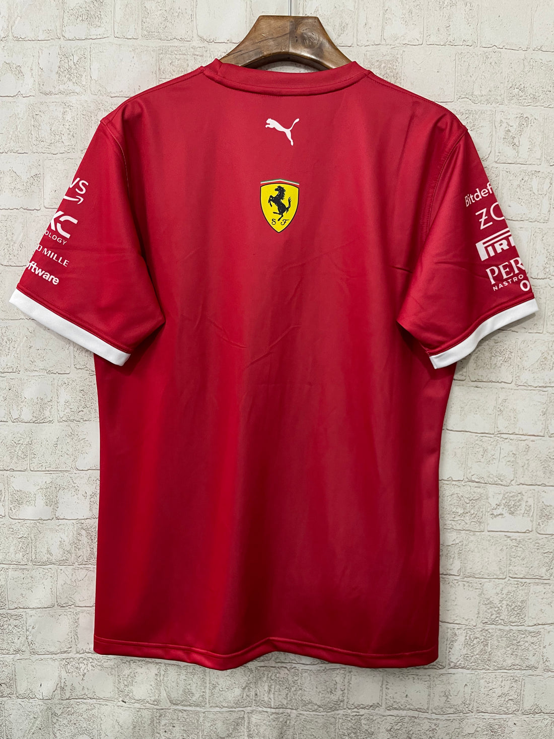 Ferrari F1 T Shirt - White Collar