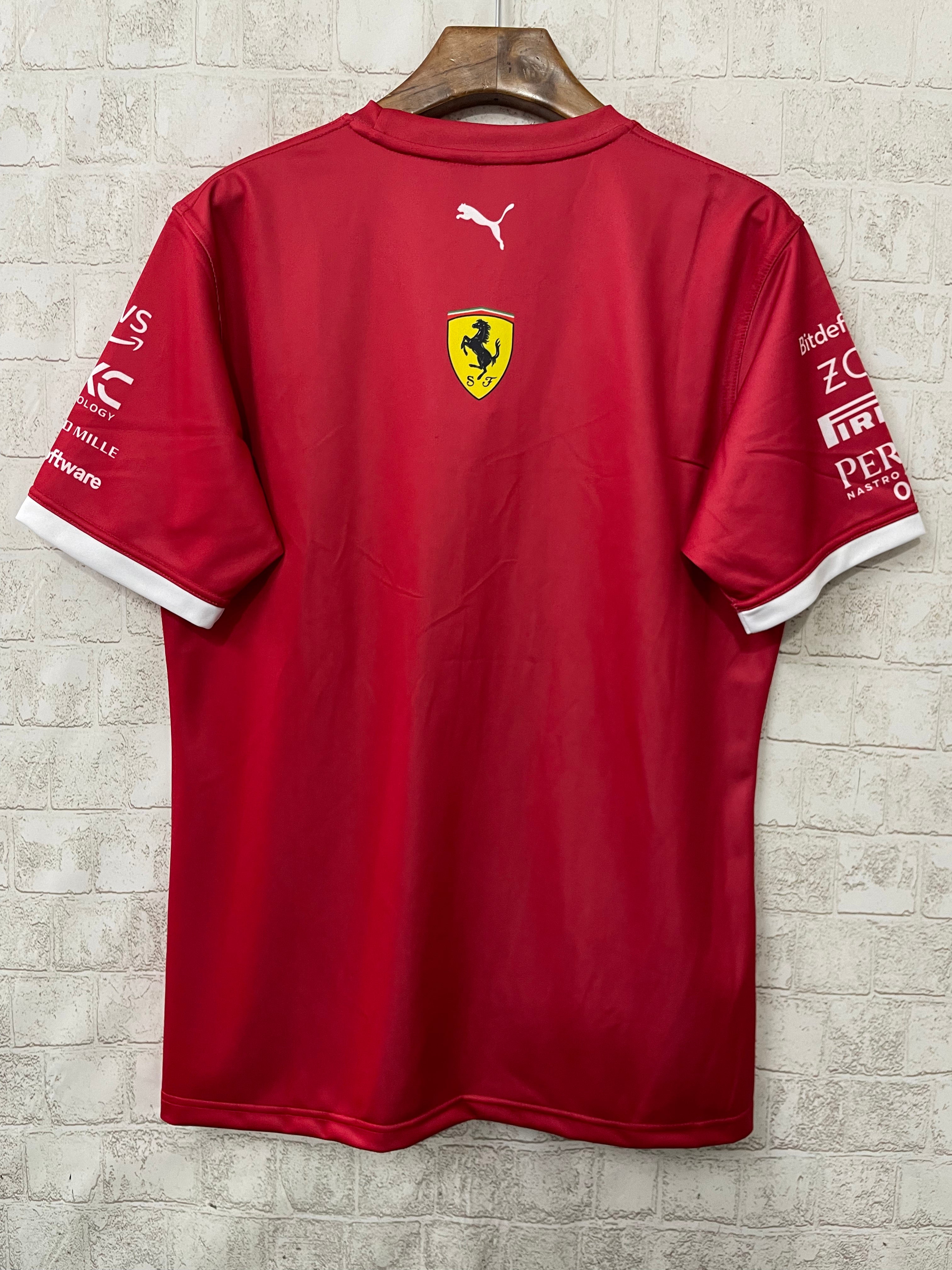 Ferrari F1 T Shirt - White Collar